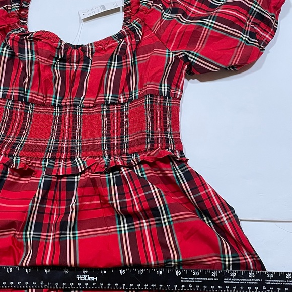J. Crew NWT Christmas Plaid Midi Dress M Smocked Puff Sleeve Good Tidings $148 - Picture 16 of 17